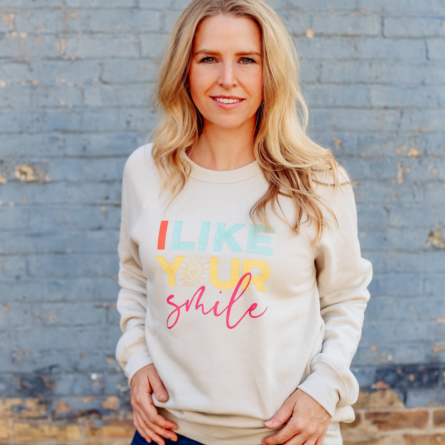 I LIKE Your Smile Cozy, Relaxed-Fit Sweatshirt