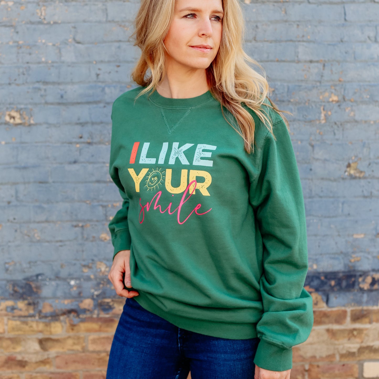 I LIKE Your Smile Cozy, Relaxed-Fit Sweatshirt